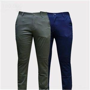 A Pack Of 2 Men's Kaki Casual Trousers - Green, Blue