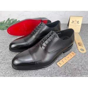 Men's Textured Cap Toe Oxford Formal Dress Shoes - Black