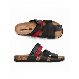 Crossed Strap Men’s Sandals-Black & White