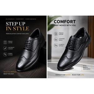 Shuang Y Gentle man's black lace up foot wear