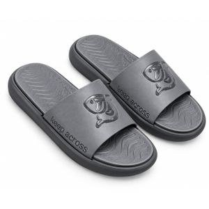 Men’s Embossed Casual Slide Sandals – Grey