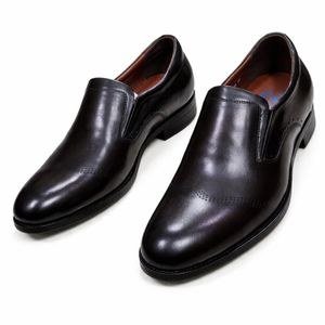 Franco Banetti Classic Slip-On Dress Shoes,dark brown