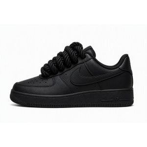 Men's Black & White Sneakers with Rope Laces – Casual Low Top Shoes