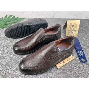Franco Banetti Textured Slip-On Loafer Dress Shoes – Dark Brown