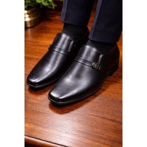 Fz men’s black single monk-strap dress shoes