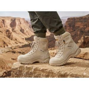 Men's beige tactical rugged new ankle boots