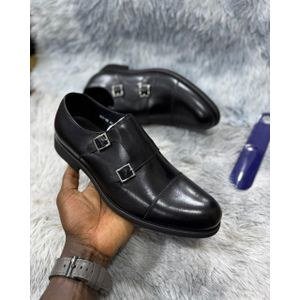Men’s Double Monk Strap Cap-Toe Formal Shoe – Multicolor