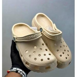 Classic Charm Clogs with Decorative Pins – Beige Adults/Kids