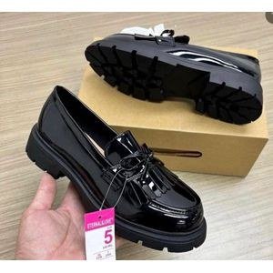 Women’s Patent Chunky Loafers – Black