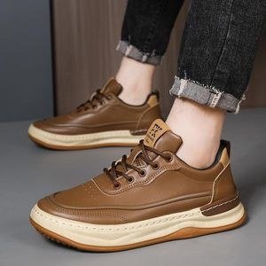 Men's Lace-Up Casual Gentle Trendy Shoes Brown