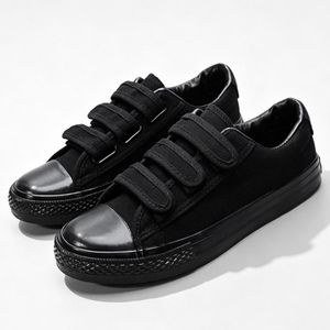 SHJO Trendy Men Shoes Outdoor Casual Canvas Lightweight Flexible Black Sneakers