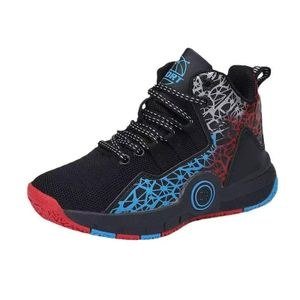 Basketball shoes for men, mesh upper with fabric, practical design, soft sole, high ankle, stylish athletic sneakers.