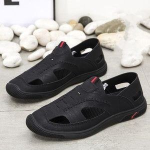 Men's Black PU Casual Sandals - EU 41-45