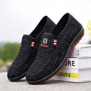 Flat Shoes Sport Men Walking Shoes Loafers Boy Sneaker - Black