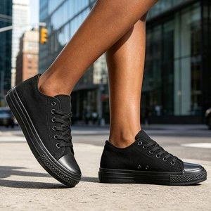 Elegant Black lace up sneakers