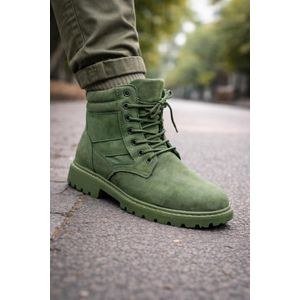 Combat Green Lace-Up Boots