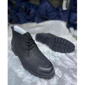 Men's Classic Lace-Up Ankle Casual Boots – Black
