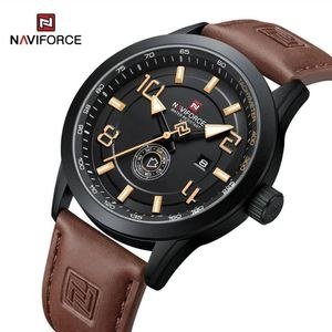 Naviforce Men's Strapped Watch - Brown
