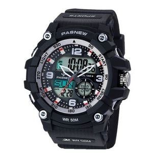 Pasnew Water Proof Men's Digital And Analog Watch - Black