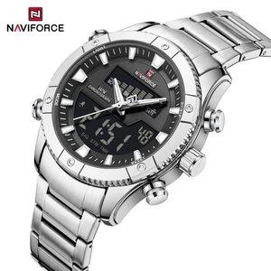 Naviforce Metallic Dual Watch - Silver