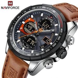 Naviforce Men Dual Display Naviforce Watch - Gold,Brown