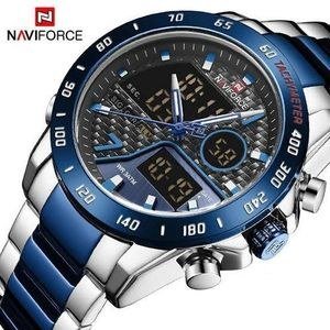 Naviforce Dual Metallic Men's Watch - Sliver,Blue