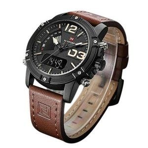 Naviforce Strapped Digital And Analog Watch - Brown