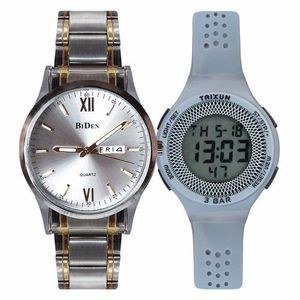 Biden Bundle of Taixun with Biden Metallic Wrist Watches - Silver, Gold,Grey