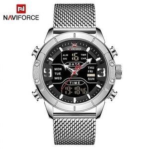Naviforce Dual Office And Casual Designer Watch - Silver