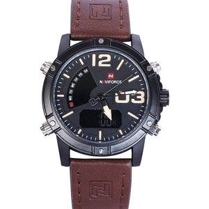 Digital and Analog Men's Watch - Black, Brown