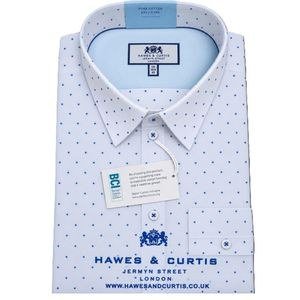 Hawes & Curtis Women's Fitted Shirt – Colour: Baby Blue With Sky Blue Dots