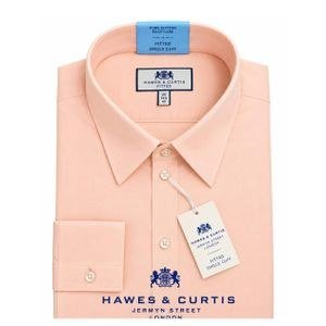 Hawes & Curtis Women’s Fitted Blend Shirt With Vintage High Collar, Colour - Coral Pink
