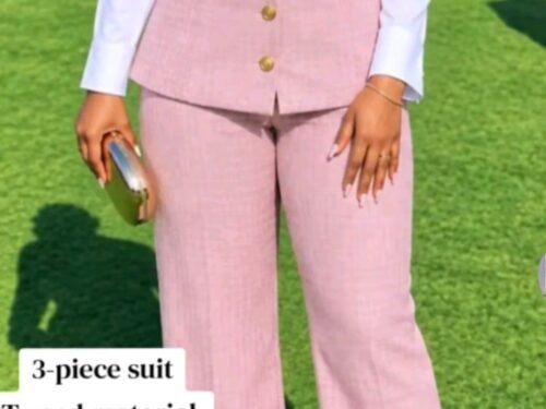 Three-Piece Tweed Vest Trouser Suit – Style 0908