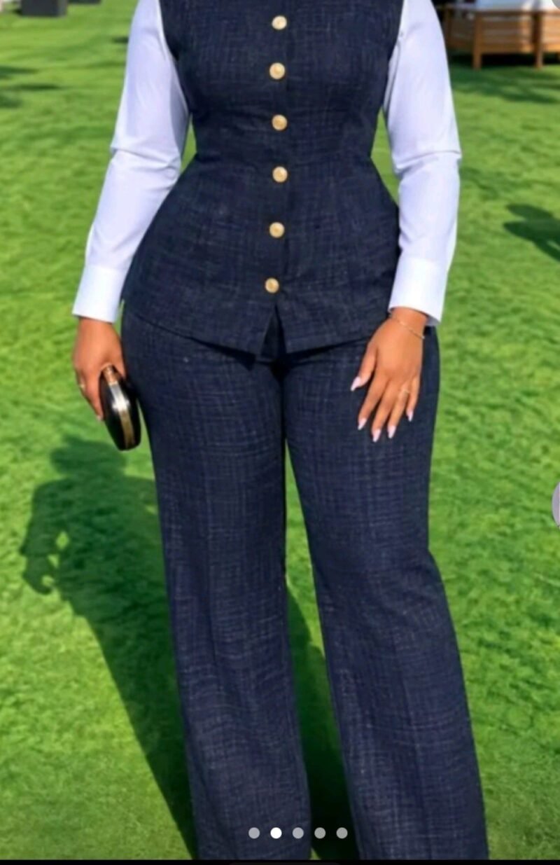 Three-Piece Tweed Vest Trouser Suit – Style 0908