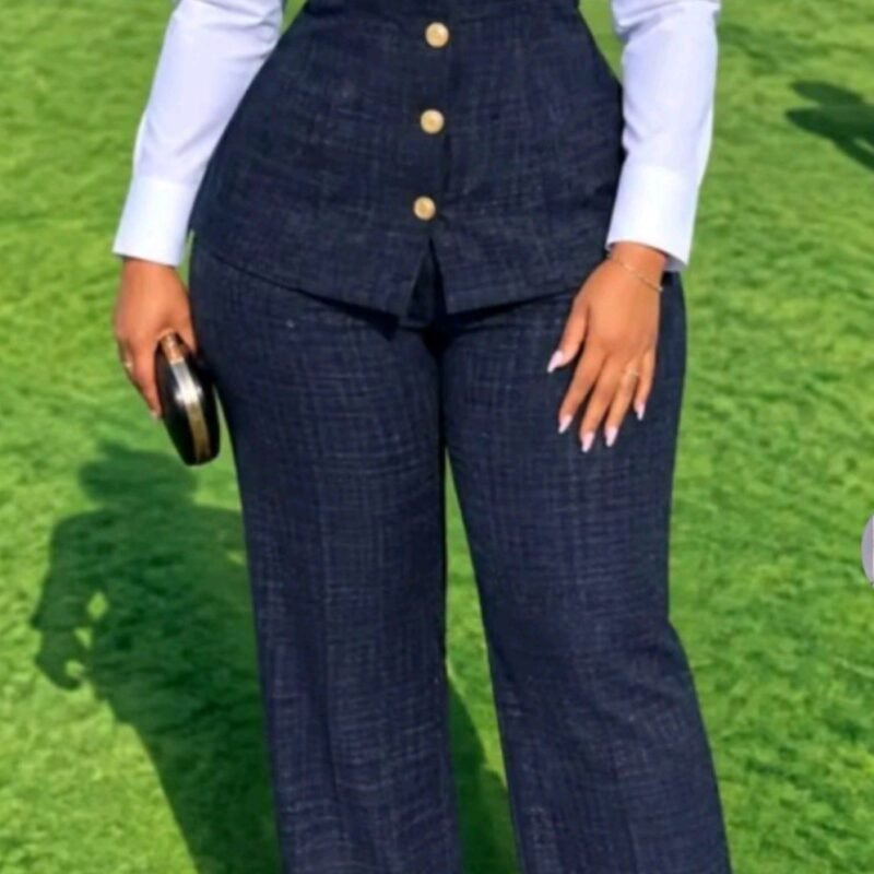Three-Piece Tweed Vest Trouser Suit – Style 0908