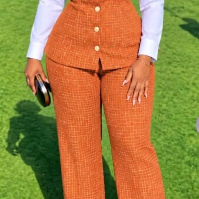Three-Piece Tweed Vest Trouser Suit – Style 0908